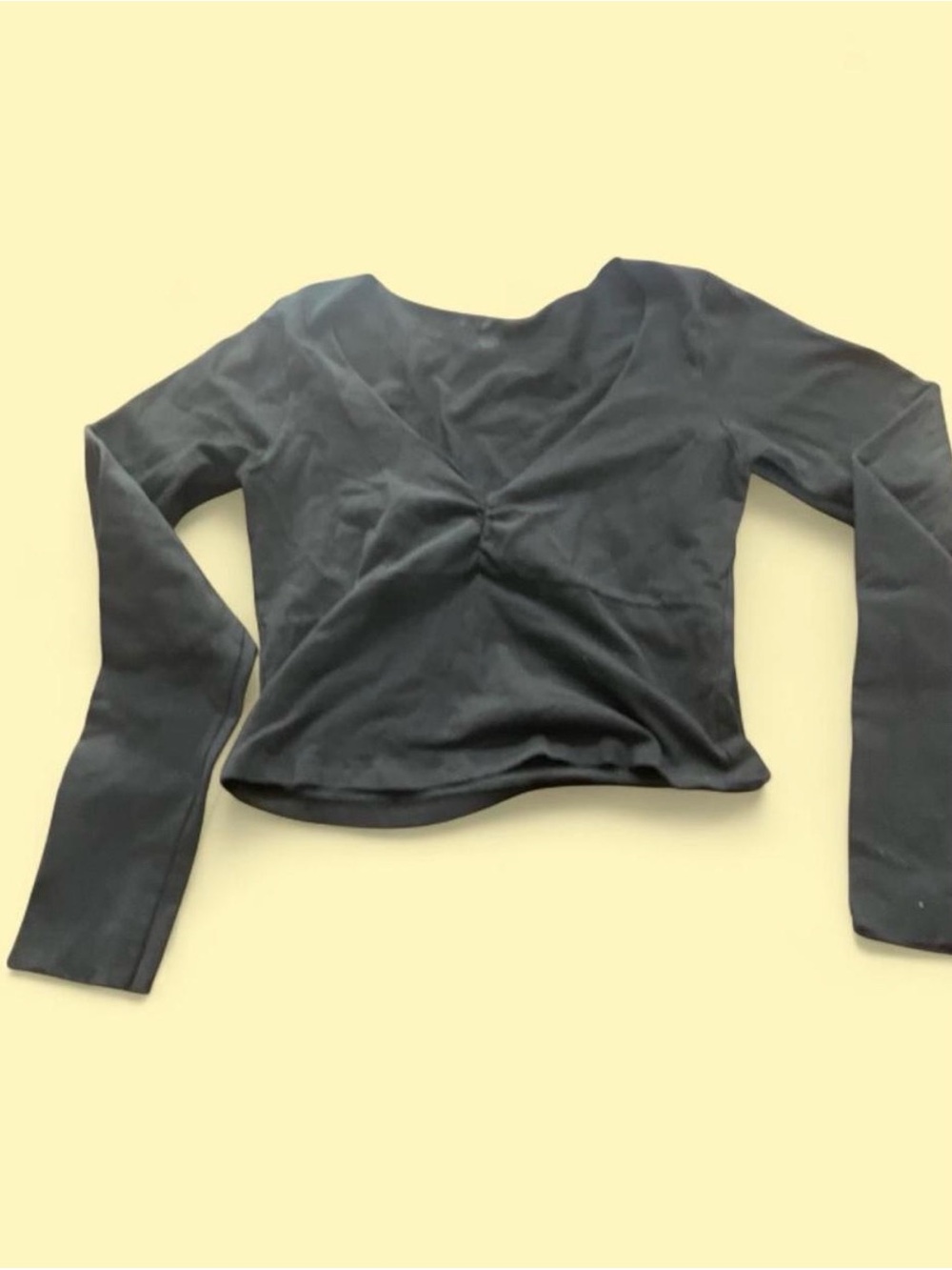 Brandy Melville Black Long-Sleeve Twist Front Top